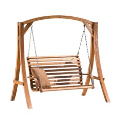 San Juan - Outdoor Swinging Loveseat With Support - Teak