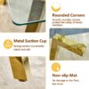 Minimalist Rectangular Dining Table With Tempered Glass Top And en Metal Legs - Golden / Transparent - Image 6