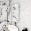 Rectangle Medicine Cabinet Mirror Bathroom Mirror With Storage Wall Mounted Medicine Mirror Cabinet With LED - Sliver - Image 7
