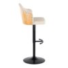 Ahoy - Contemporary Adjustable Barstool With Swivel With Rounded T Footrest (Set of 2) - Black / Natural / Cream - Image 3