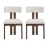 Modern Upholstered Armless Dining Chairs With Metal Legs (Set of 2) - White - Image 7