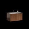 Etna - Striped Bathroom Vanity With Ceramic Sink, Wall Mounted Floating Bathroom Vanity For Modern Bathroom - White - Image 7