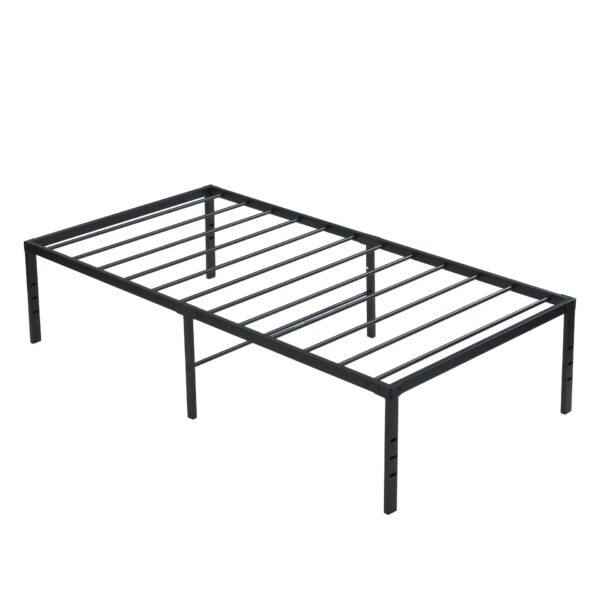 Twin Size Bed Frame With Quiet Support - Black