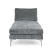Upholstered Chaise Lounge With Iron Bracket Legs - Gray - Image 7