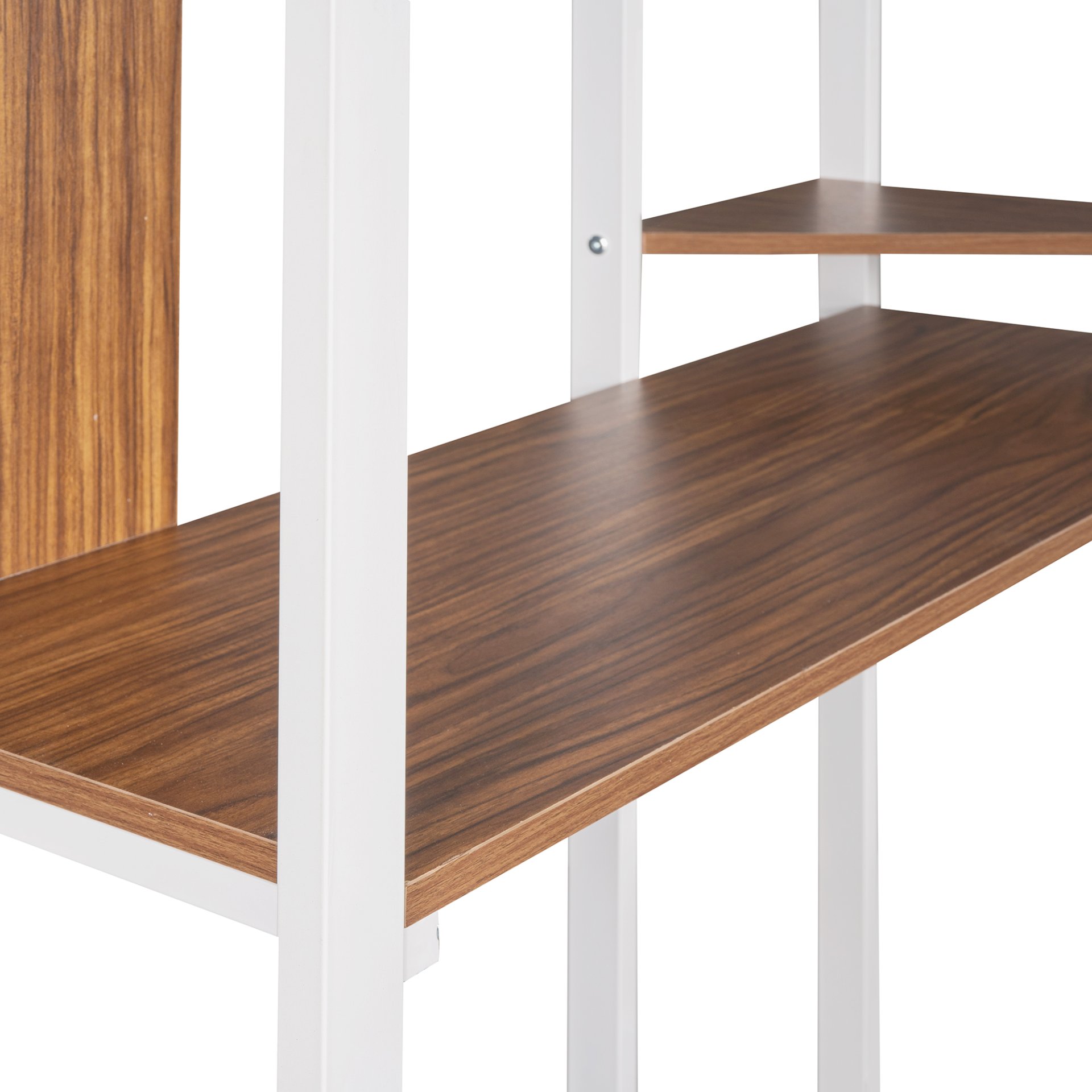 Hearth & Haven - Twin Metal Loft Bed With 2 Shelves And One Desk - White - Image 6