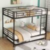 Full Over Full Metal Bunk Bed With Trundle - Black - Image 13