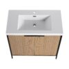 Modern Freestanding Bathroom Vanity With Resin Sink & Soft Close Cabinet Doors - Light Coffee - Image 12