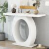 Console Table With Oval Base And Reinforced Bottom Plate For Stability - Beige - Image 4