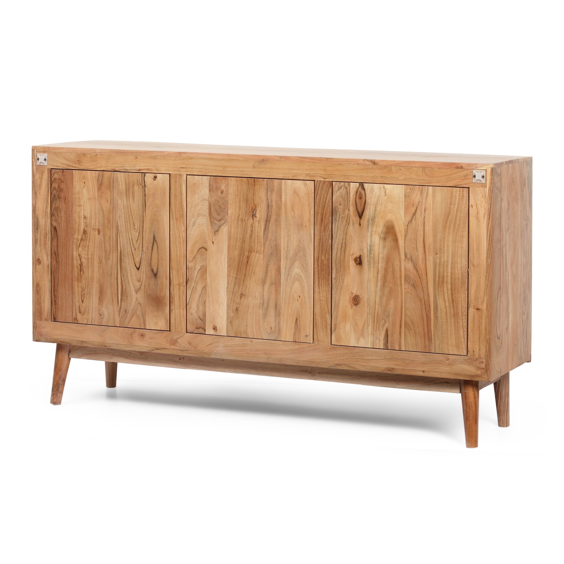Boho Handcrafted 3 Door Sideboard, Carved Texture & Artisanal Charm - Natural - Image 9