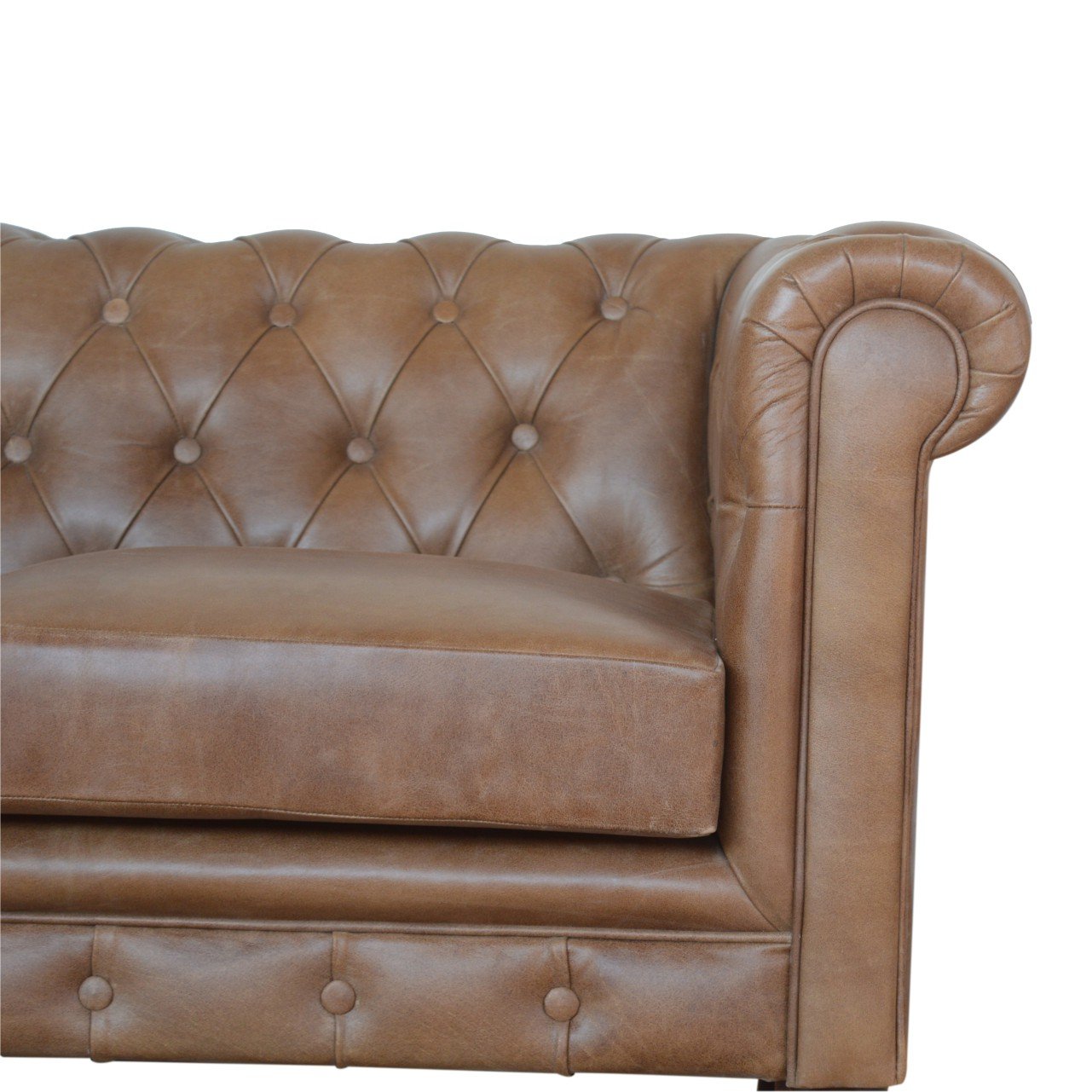 Buffalo - Leather Chesterfield Sofa - Brown - Image 4