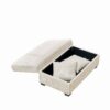 Oversized Chaise Lounge Chair With Ottoman And Storage, Comfy Corduroy Recliner - Beige - Image 8