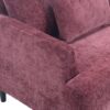 Mid Century Modern Chenille Fabric Loveseat Sofa, 2 Seat Upholstered Couch With Wood Feet - Wine Red - Image 22