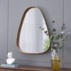 Irrgeular Mirror With Frame, Wall Mirror For Living Room Bathroom Entryway - Brown - Image 4