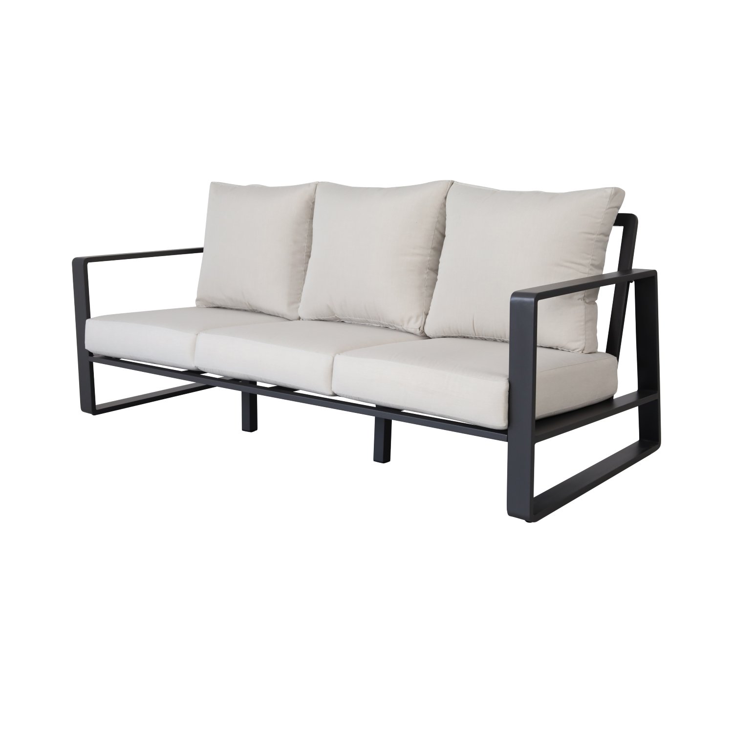 3 Person Sofa With Rectangular Coffee Table, Cushions Tino Tino - Beige - Image 4