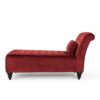 Ethereala - Upholstered Velvet Chaise Lounge With Button Tufted - Garnet - Image 6