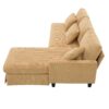 Modern L-Shaped Corduroy Sofa With Reversible Chaise, 4 Seat Upholstered Sectional Indoor Furniture, Convertible Sleeper Couch With Pillows - Light Brown - Image 8