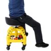 Pneumatic 360 Degree Swivel Stool, Mechanics Rolling Creeper Seat, Heavy Duty Rolling Mechanics Stool, Shop Stool With Casters - Yellow / Black - Image 5