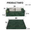 Convertible Couch Bed With 2 Pillows, 3 Seat Folding Floor Couch & King Size Bed Mattress, Diy Combination - Green - Image 3
