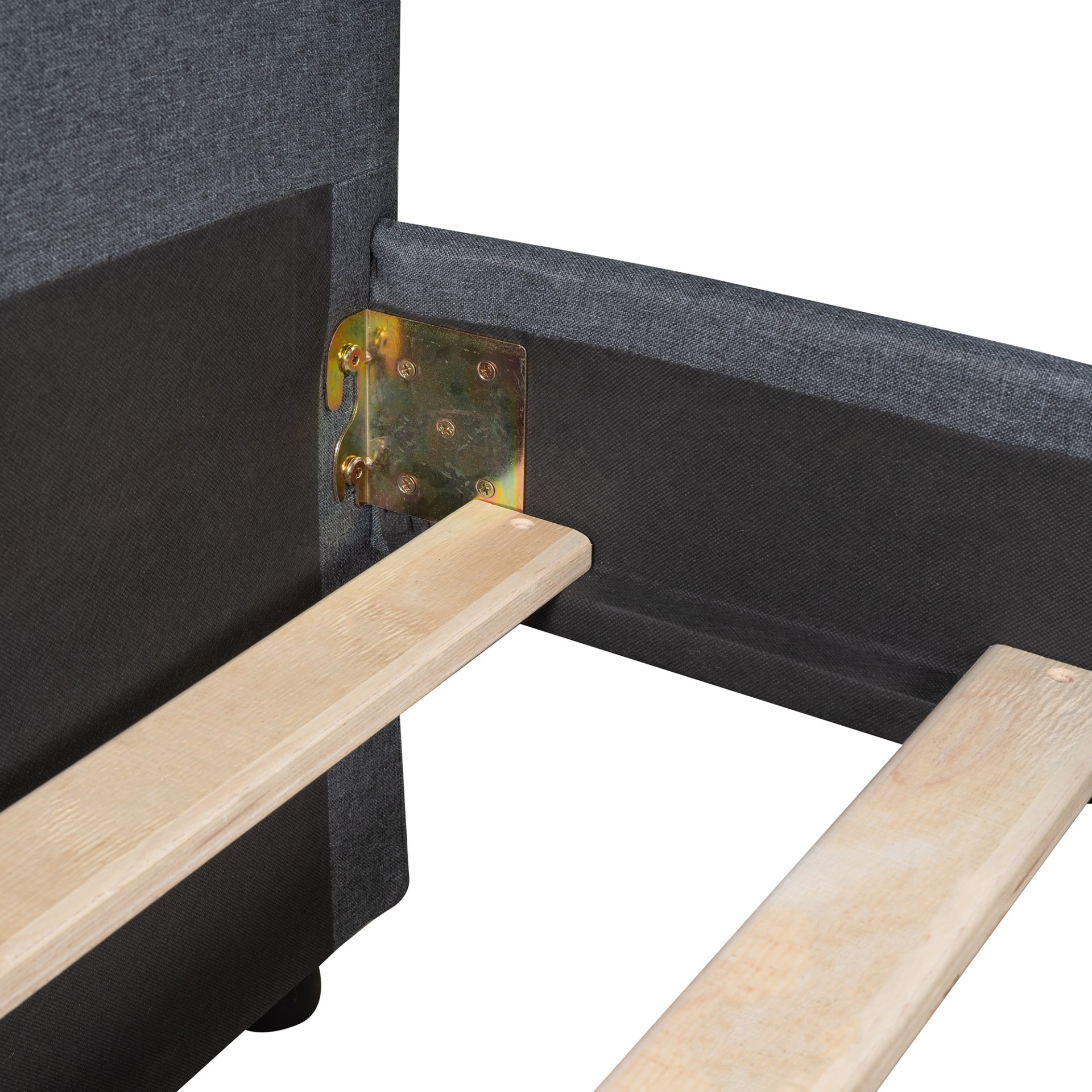 Twin Size Upholstered Daybed With Two Drawers, Slat Support - Gray - Image 12