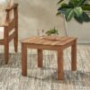 Halcyon - Outdoor Side Table With Slat Design And Acacia Wood Frame - Teak - Image 2