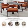 Modern Accent Chair Teddy Upholstered Armchair Open Back 3 Legs Barrel Dining Chair - Orange - Image 5