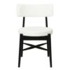 Mid Century Modern Dining Chairs With Unique Open Back And Upholstered Curved Backrest - Black / Beige - Image 8