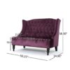 Nurturing - Upholstered Loveseat With Wing Back And Diamond Tufting - Raisin - Image 3