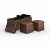 Avalon - 5 Piece Storage Ottoman - Distressed Chestnut Brown - Image 3