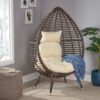 Cutter Teardrop Patio Chair With Water Resistant Cushion - Multi / Brown / Beige - Image 4
