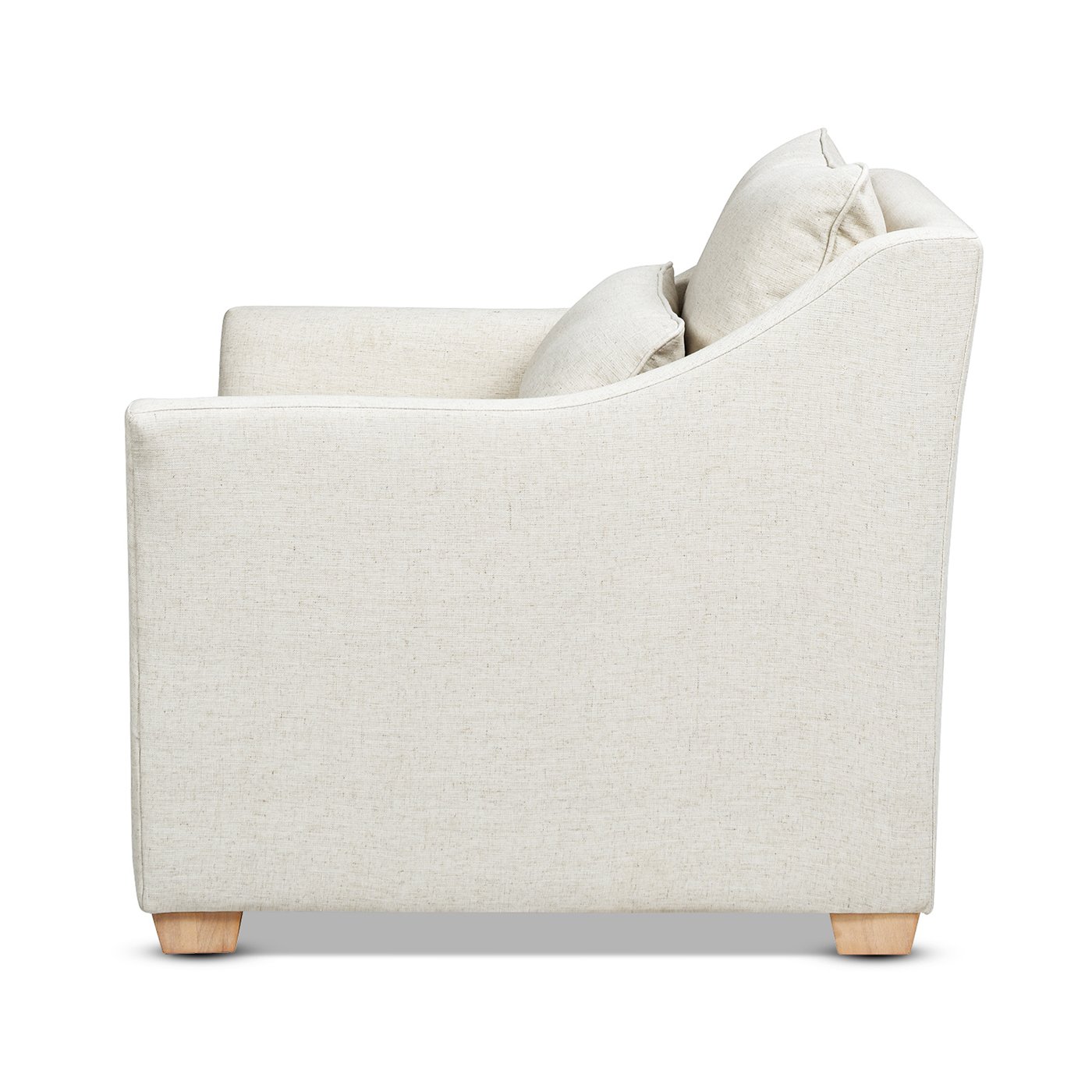 Ada - Flared Arm Contemporary Armchair With Lumbar Pillow - Flax White - Image 5