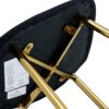 Luxury Simple Chair (Set of 4) Linen Cotton High Resilience Dining Chair With Metal en Legs - Black / Gold - Image 16