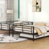 Full Over Full Metal Bunk Bed With Trundle - Black - Image 19