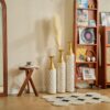 Floor Metal Vase Modern Style Decoration Home Metal Vase (Set of 3) Gorgeous Home Decoration Large Glazed Metal Vases - Gold / White - Image 7