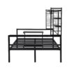 Full Size Daybed With Movable Desk, Grid, Shelves And Clothes Hanger - Black - Image 6