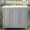 Contemporary Bathroom Vanity Cabinet, 4 Drawers & 1 Cabinet Door, Multipurpose Storage, Resin Integrated Sink, Adjustable Shelves, Solid Wood Frame With MDF - Gray - Image 22