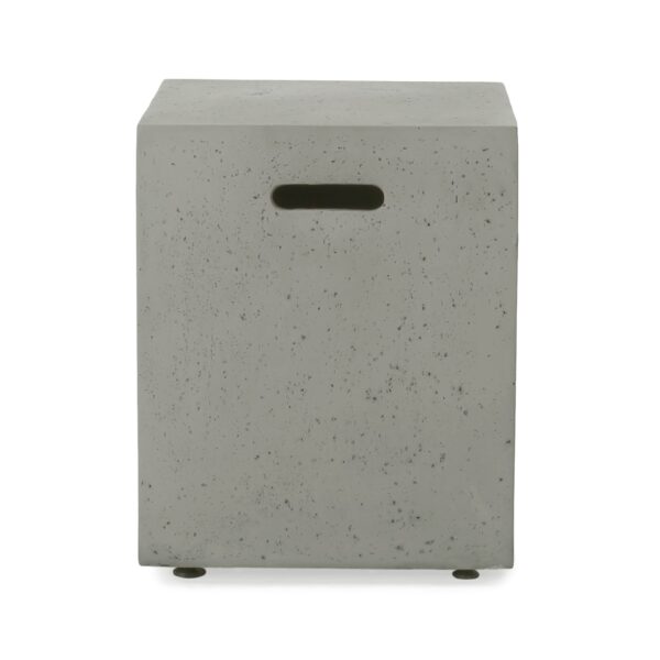 Modern Magnesium Oxide Tank Holder Side Table With Smooth Concrete Surface - Light Gray
