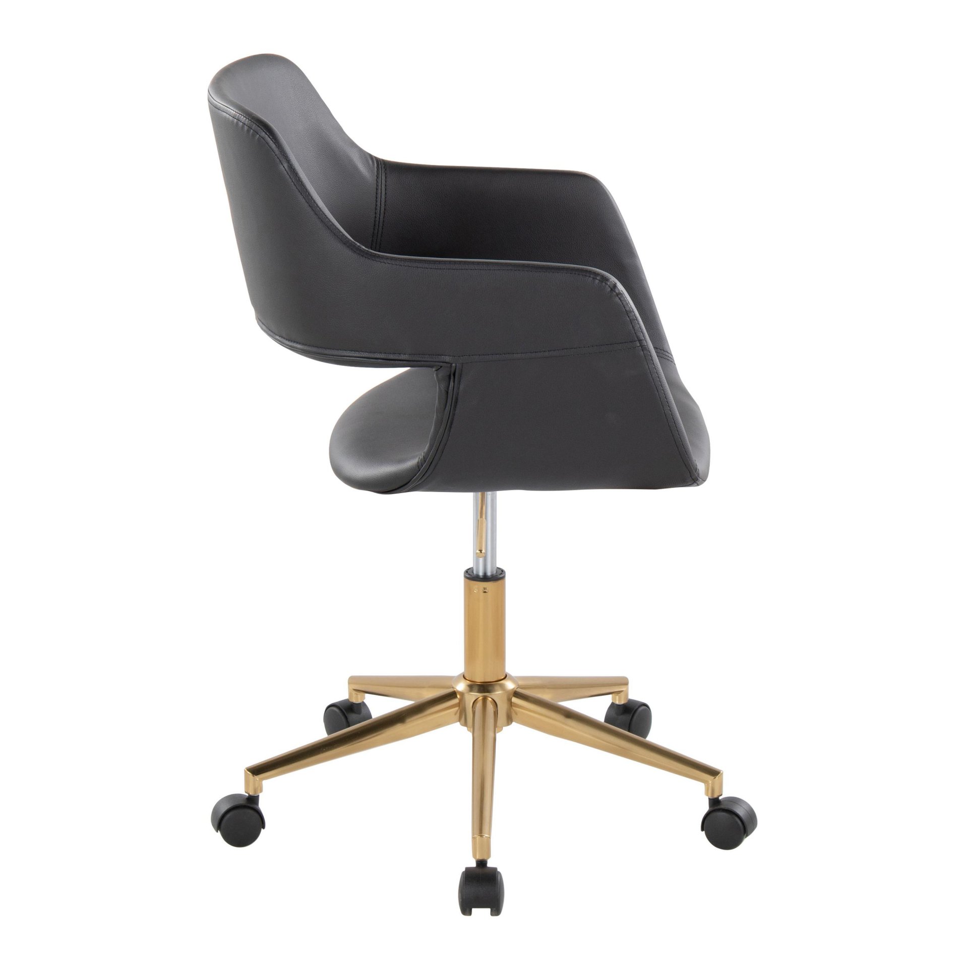 Margarite - Contemporary Task Chair - Gold / Black - Image 2