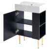 Bathroom Vanity, Combo Cabinet, Bathroom Storage Cabinet, Single Ceramic Sink, Right Side Storage - Black - Image 13