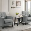 Hale - Velvet Armchairs And End Table Living Room (Set of 3) - Light Gray - Image 5