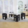 Contemporary Designed Teddy Fabric Upholstered Accent / Dining Chair - Black - Image 15