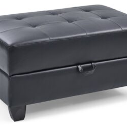 Sleek Contemporary Ottoman - Black