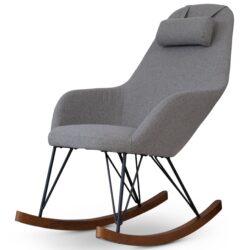 Chloe - Mid-Century Modern Rocker Livingroom And Bedroom Chair - Brown / Gray / Light Gray