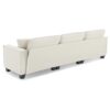 Modern Convertible Sectional L Shaped Reversible Couch Set With Free Pillows 4 Seat Suede Sleeper Sofa With Ottoman - Beige - Image 9
