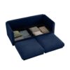 Modern Chenille 2 Seater Sofa With Hidden Storage And Cylindrical Support - Blue - Image 8