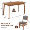 5 Pieces Rectangle Wooden Dining Table Set, Mid Century Modern Kitchen Table And 4 Upholstered Chairs For Home, Saving Space - Brown / Gray - Image 3