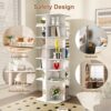 7 Tier Square Rotating Shoe Rack Tower With 360° Spinning Organizer - White - Image 9