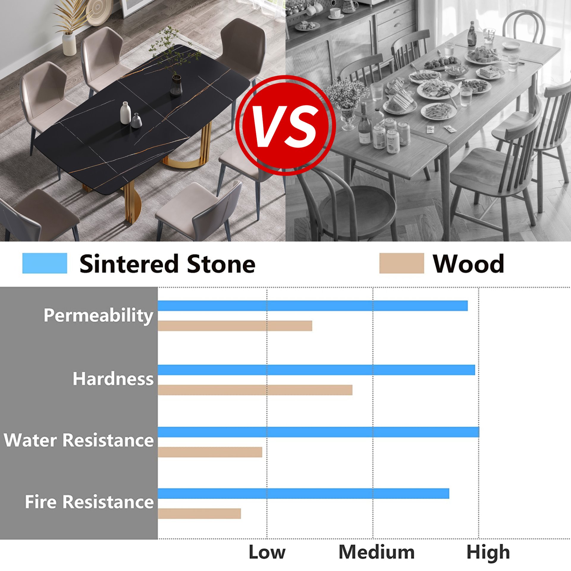 70.87" Modern Artificial Stone Black Curved Metal Leg Dining Table, Can Accommodate 6-8 People - Black / Gold - Image 12