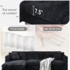 Modern Cloud Sectional Sofa L Shaped Luxury Couch Set With 2 Free Pillows 4 Seat With Oversized Chaise - Black - Image 19