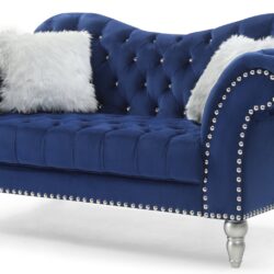 Elegant Traditional Loveseat For Two - Blue