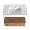 Contemporary Wall Mounted Bathroom Vanity With Resin Sink And 2 Side Cabinet - Imitative Oak - Image 14